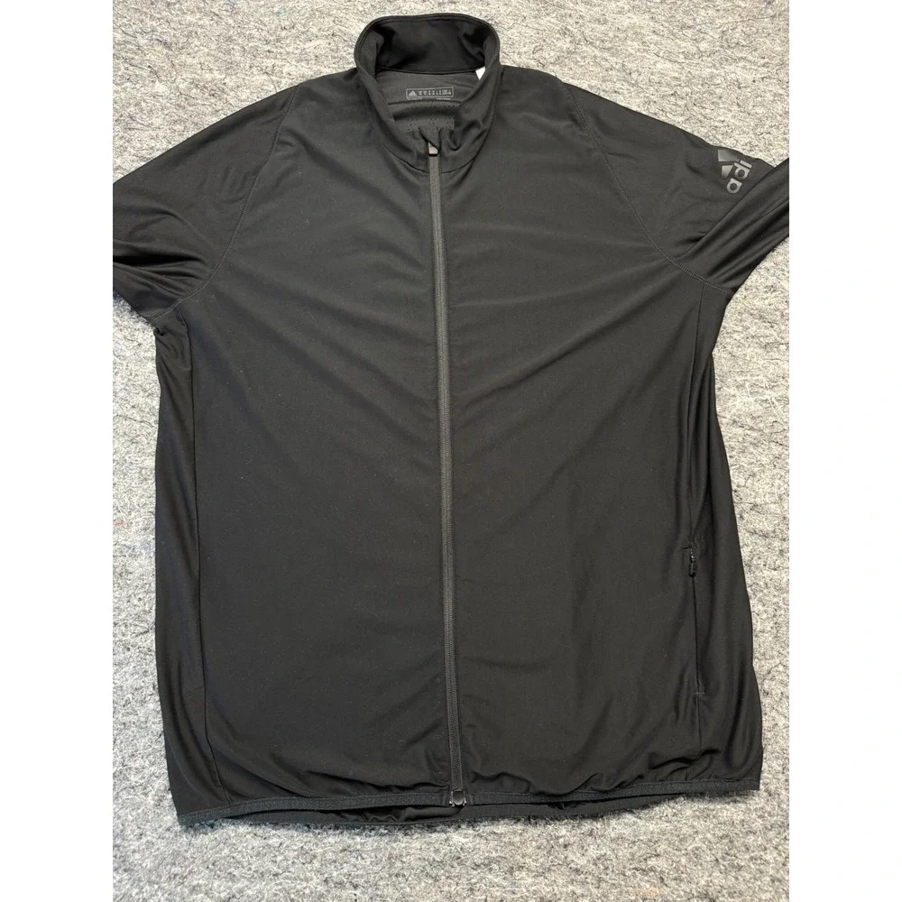 Adidas Climalite Mens Full Zip Cycling Jacket Black XL CV4764 Athletic Training